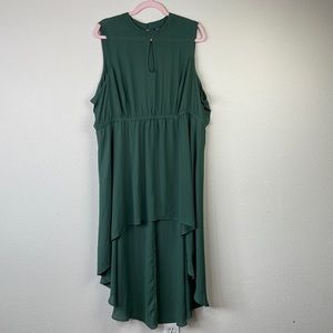 Torrid green sleeveless keyhole neckline high low dress plus size 3